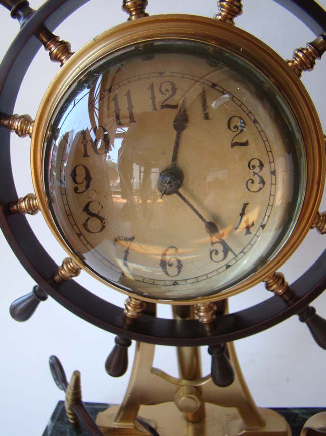 A fine bronze ship's helm clock made in France circa 1895 — image 5